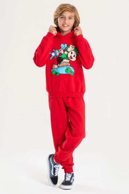 Conjunto Masculino Infantil Cebolinha Skatista - Turma da Mônica