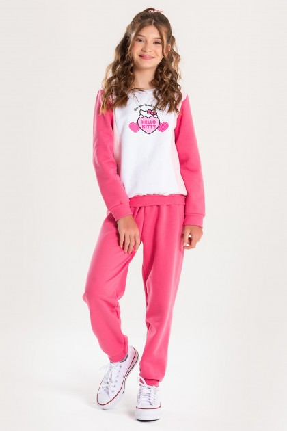 Conjunto Feminino Infantil Sorriso Ao Coração - Hello Kitty