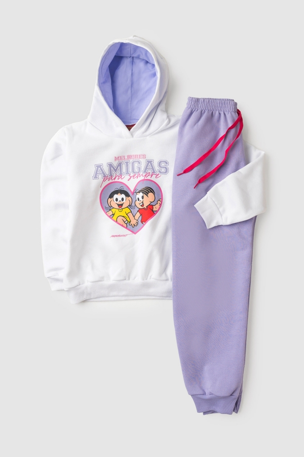 Conjunto Feminino Infantil Amor da Amizade - Turma da Mônica