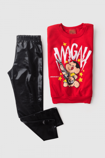 Conjunto Feminino Infantil Magali Roqueira - Turma da Mônica
