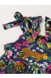 Vestido Feminino Infantil Leopardo Marinho