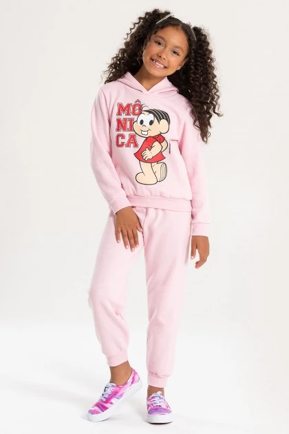 Conjunto Feminino Infantil Posando - Turma da Mônica