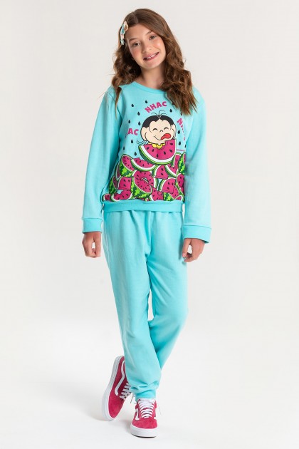 Conjunto Feminino Infantil Melancia da Magali - Turma da Mônica