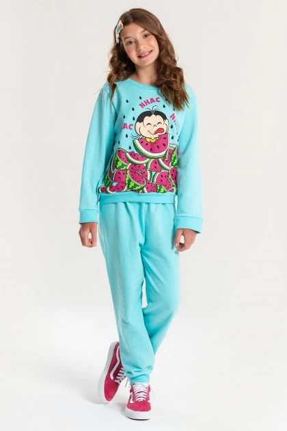 Conjunto Feminino Infantil Melancia da Magali - Turma da Mônica