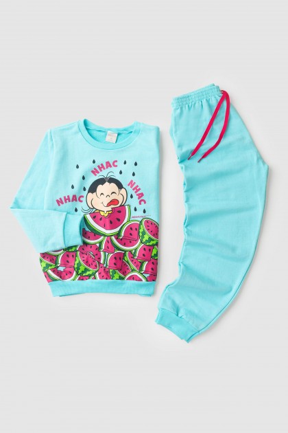 Conjunto Feminino Infantil Melancia da Magali - Turma da Mônica