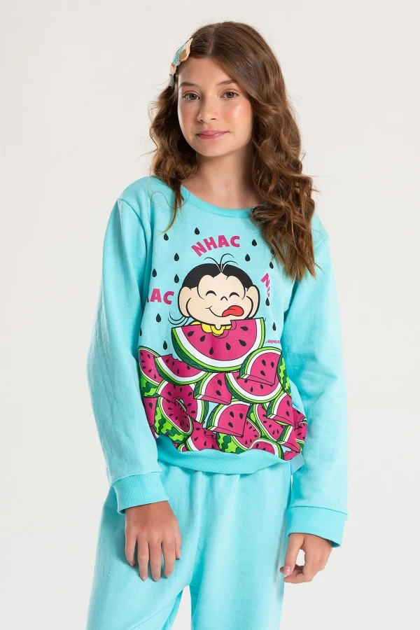 Conjunto Feminino Infantil Melancia da Magali - Turma da Mônica