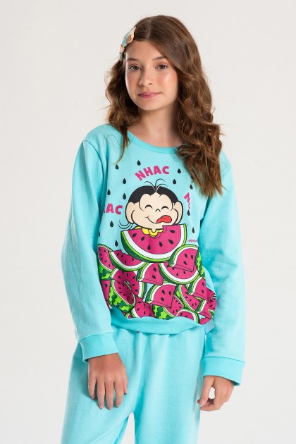 Conjunto Feminino Infantil Melancia da Magali - Turma da Mônica