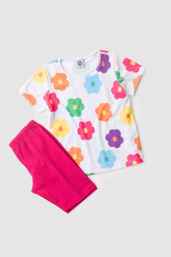 Conjunto Feminino Infantil Jardim Tropical