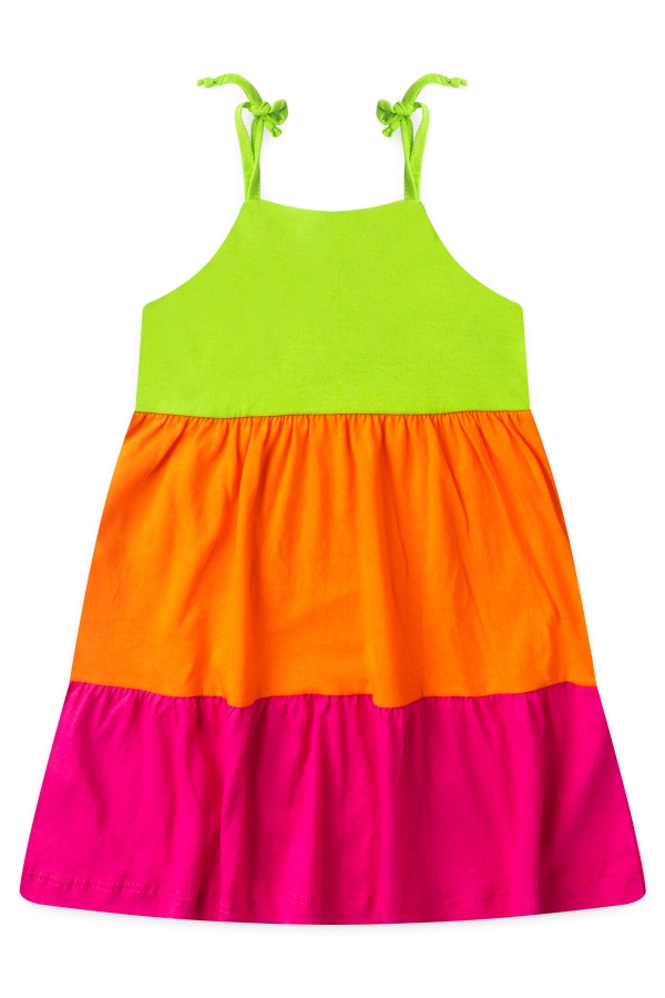 Vestido Feminino Infantil Tons Vibrantes