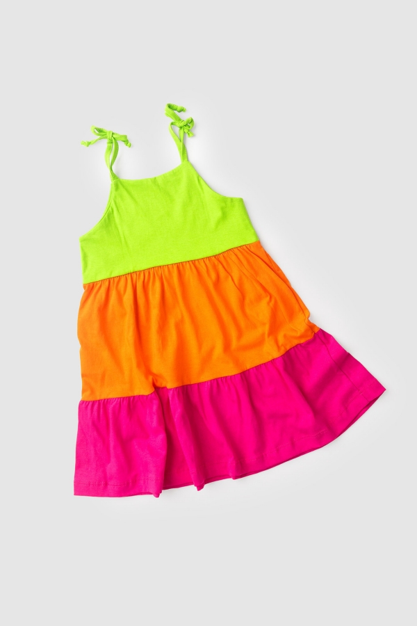 Vestido Feminino Infantil Tons Vibrantes
