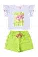 Conjunto Feminino Infantil Coqueiro Tropical