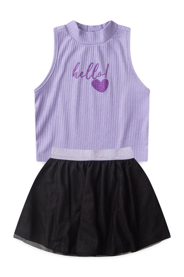 Conjunto Feminino Infantil Ribana Gliterinada