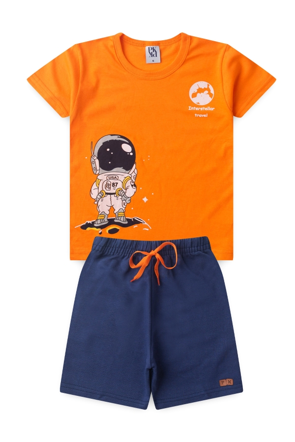 Conjunto Masculino Laranja Mundo