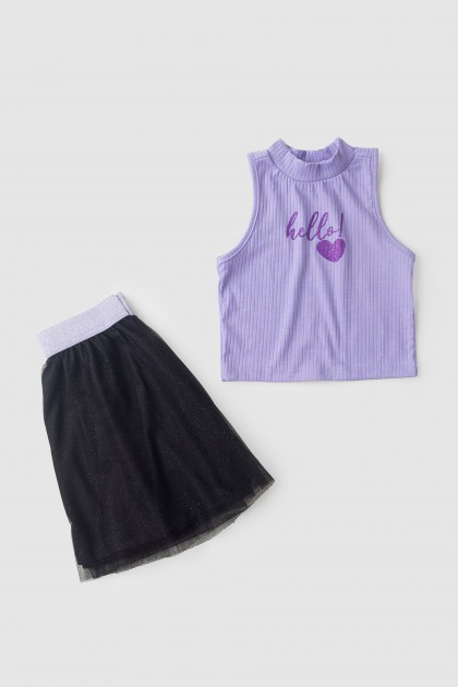 Conjunto Feminino Infantil Ribana Gliterinada