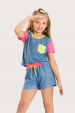 Conjunto Feminino Infantil Estilo Jeans