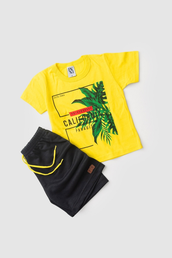 Conjunto Masculino Amarelo Arbusto