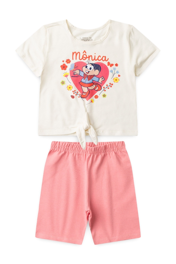 Conjunto Feminino Infantil Primavera da Mônica - Turma da Mônica