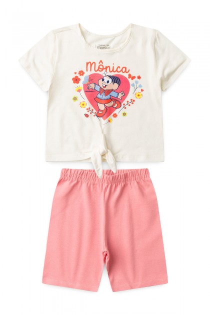 Conjunto Feminino Infantil Primavera da Mônica - Turma da Mônica