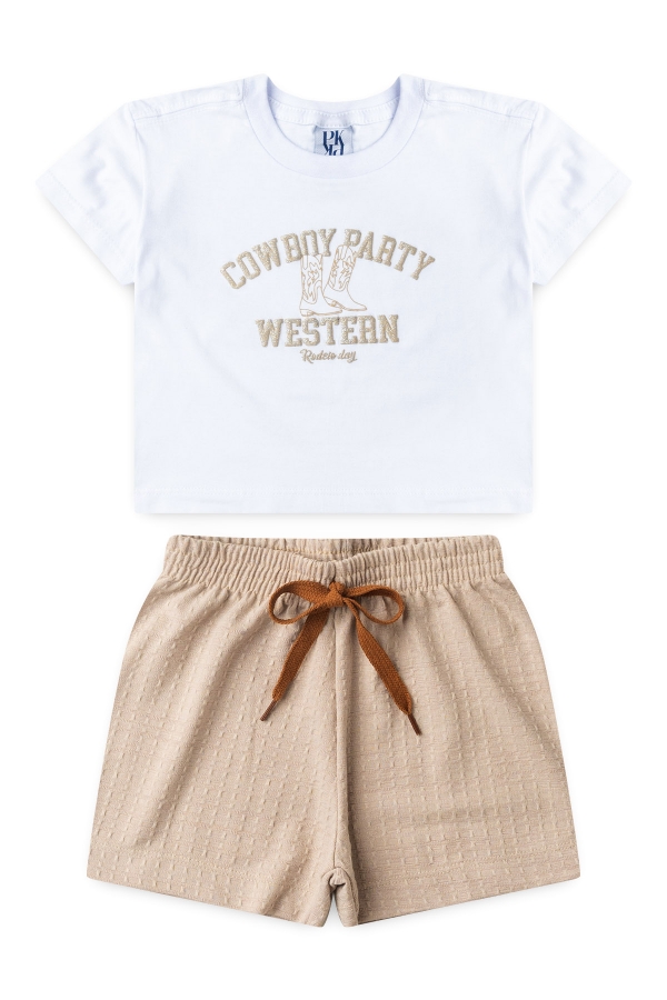 Conjunto Feminino Infantil Dia de Rodeio