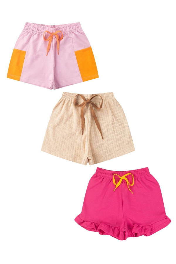 Kit Sortido 3 Shorts - Saia Infantil Feminino Avulso