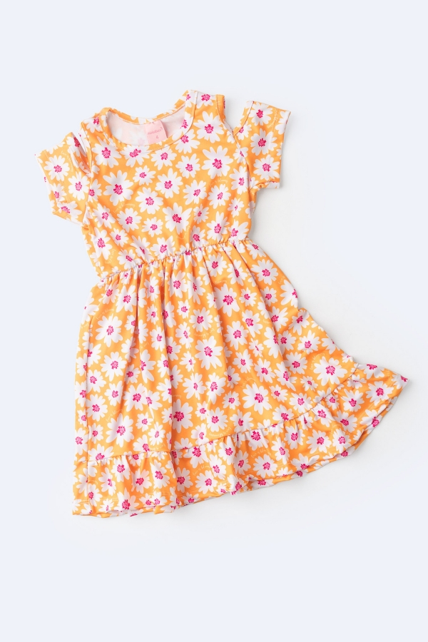 Vestido Feminino Infantil Vibrações Das Flores