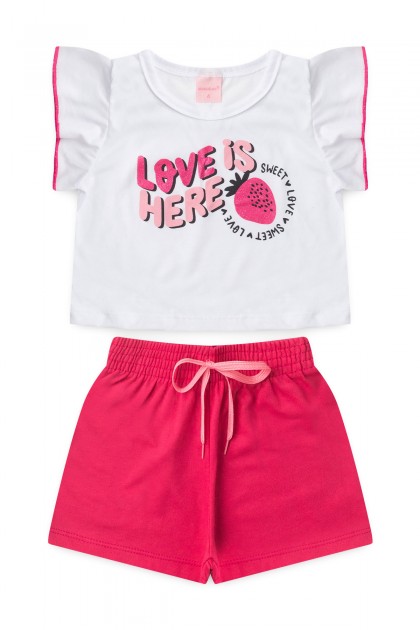 Conjunto Infantil Feminino Amor de Morangos