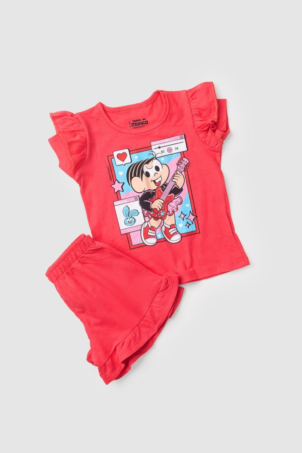 Conjunto Infantil Feminino Rock - Turma da Mônica