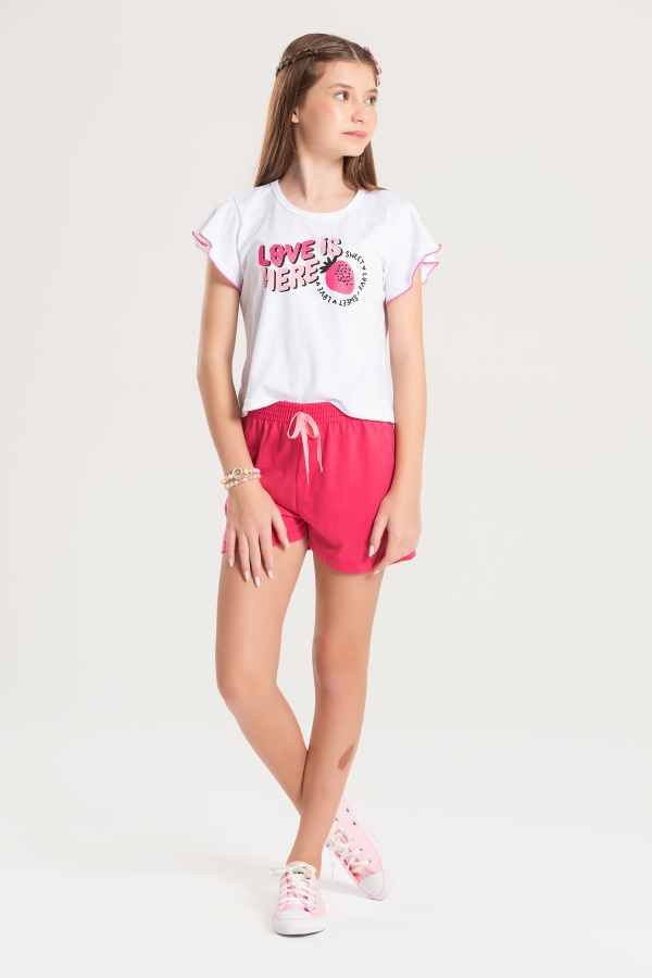 Conjunto Infantil Feminino Amor de Morangos
