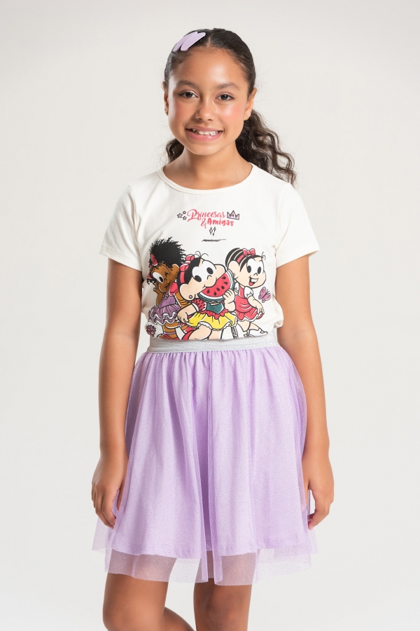 Conjunto Infantil Feminino Princesas e Amigas - Turma da Mônica