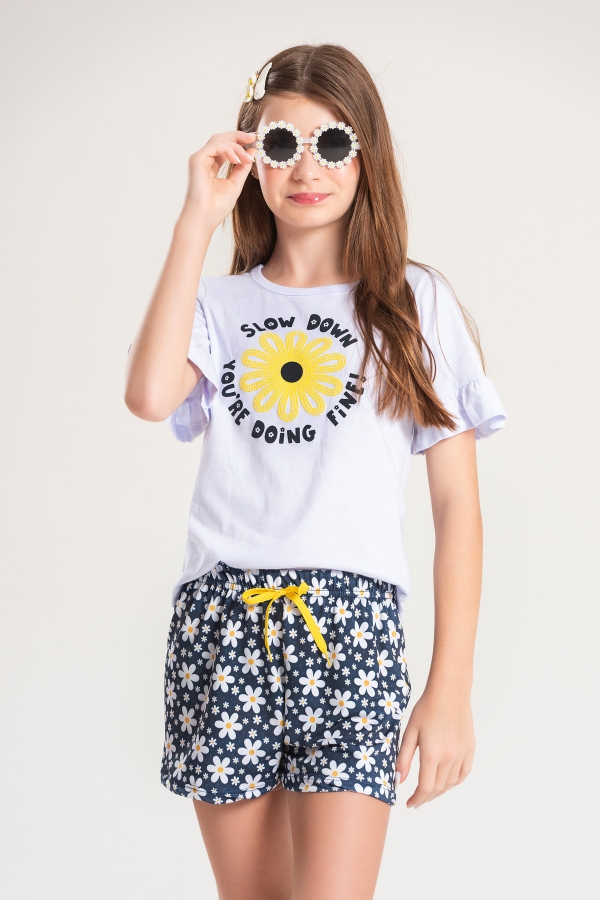 Conjunto Feminino Infantil Beleza Das Flores