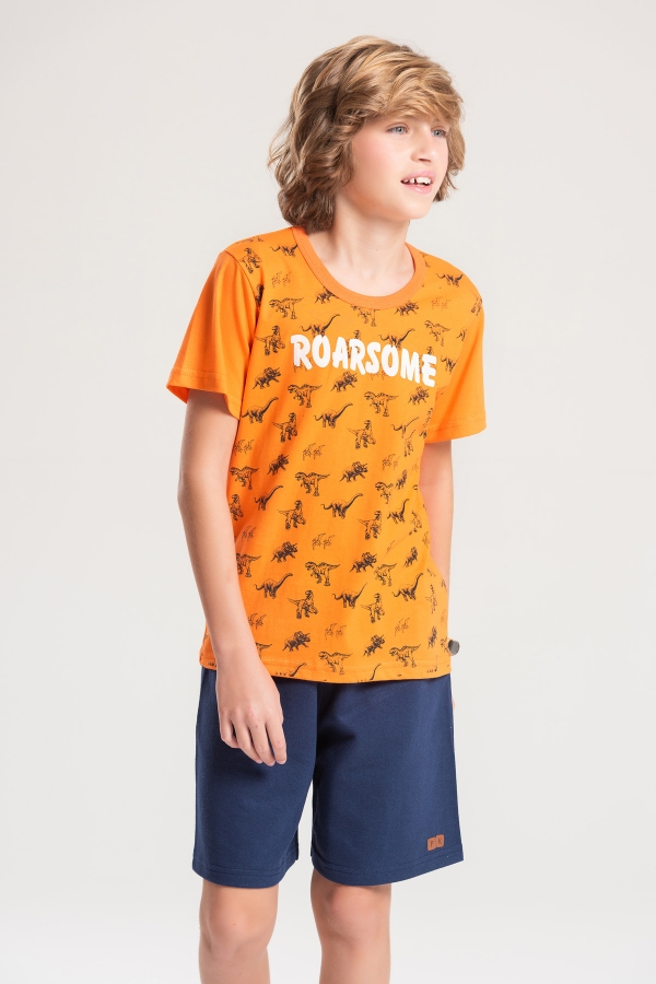 Conjunto Masculino Laranja Roar Some