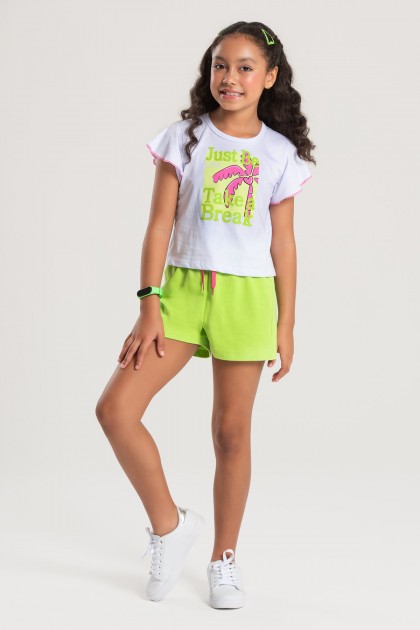 Conjunto Feminino Infantil Coqueiro Tropical