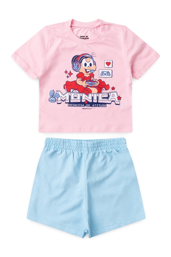 Conjunto Infantil Feminino Princesa de Atitude - Turma da Mônica