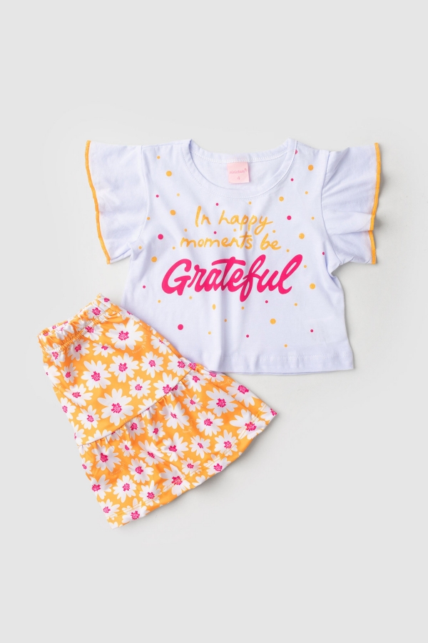 Conjunto Infantil Feminino Agradecer Pelos Momentos