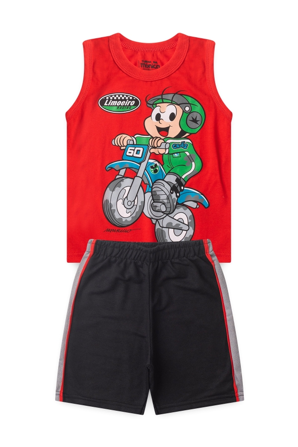 Conjunto Masculino Infantil Motocloss - Turma da Mônica