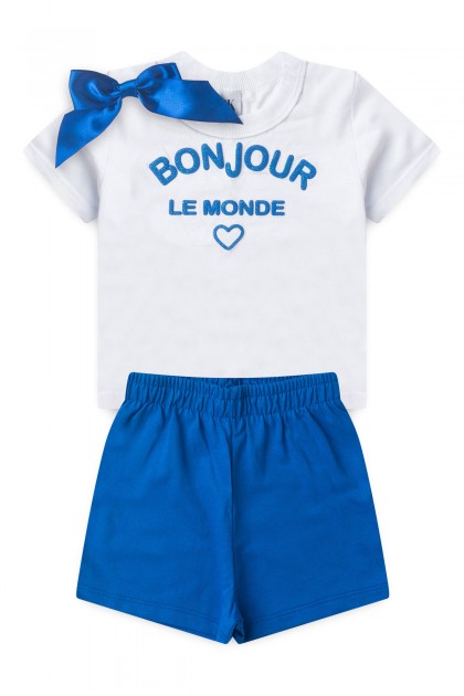 Conjunto Infantil Feminino Bom Dia Mundo