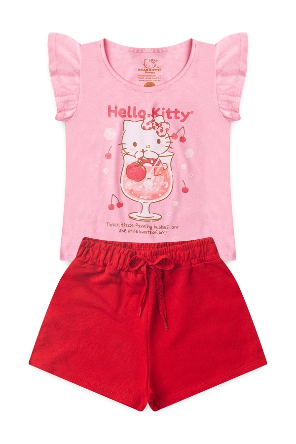 Conjunto Feminino Infantil Brinde da Alegria - Hello Kitty