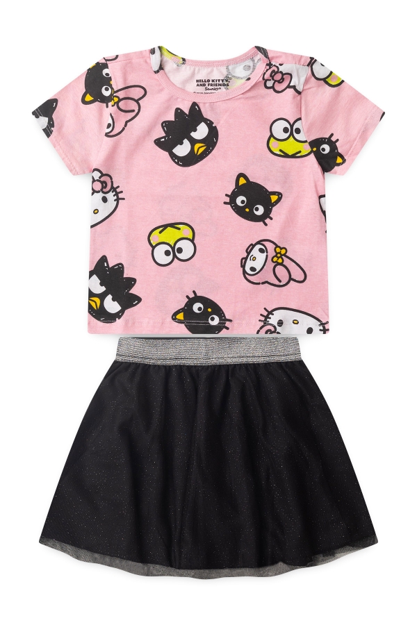 Conjunto Infantil Feminino Turma da Gatinha - Hello Kitty
