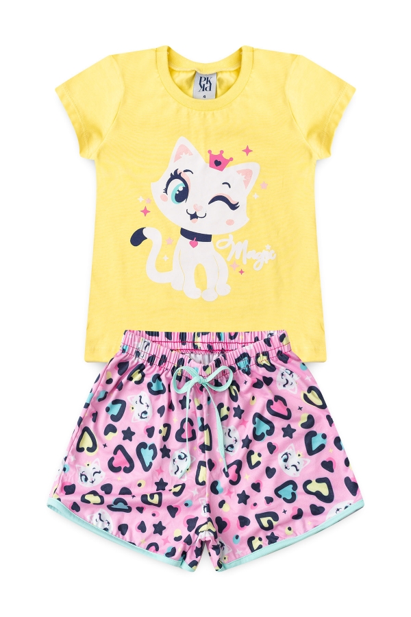 Pijama Infantil Feminino Princesa Felina