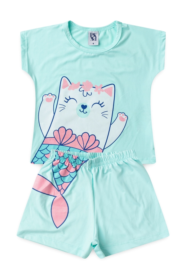 Pijama Infantil Feminino Gatinha Sereia