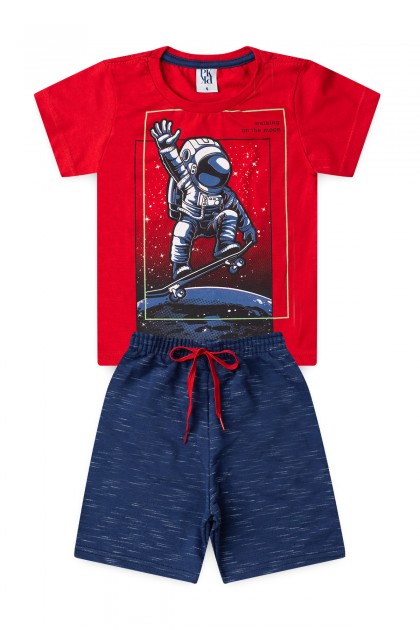 Conjunto Infantil Masculino Pisando na Lua
