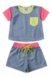 Conjunto Feminino Infantil Estilo Jeans
