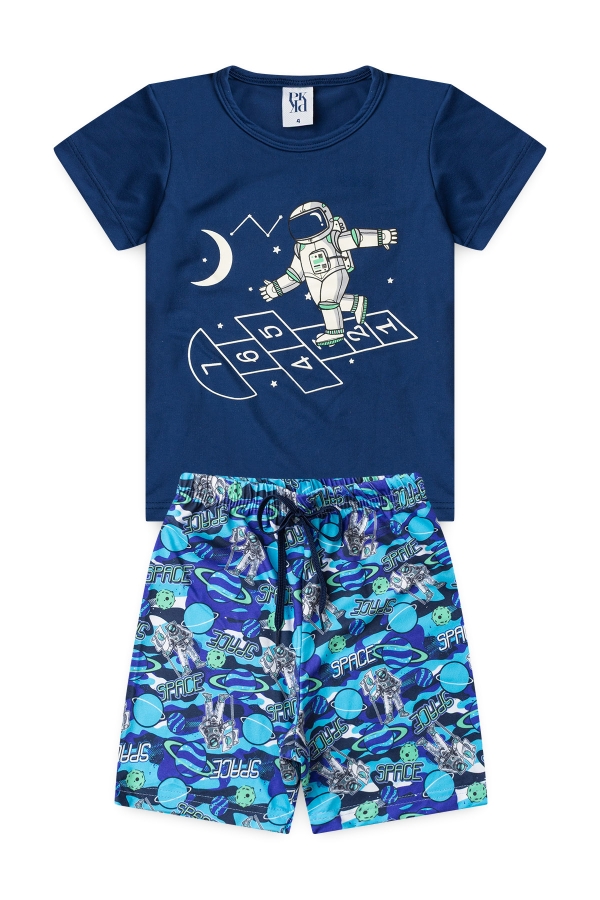Pijama Infantil Masculino Astronauta No Espaço