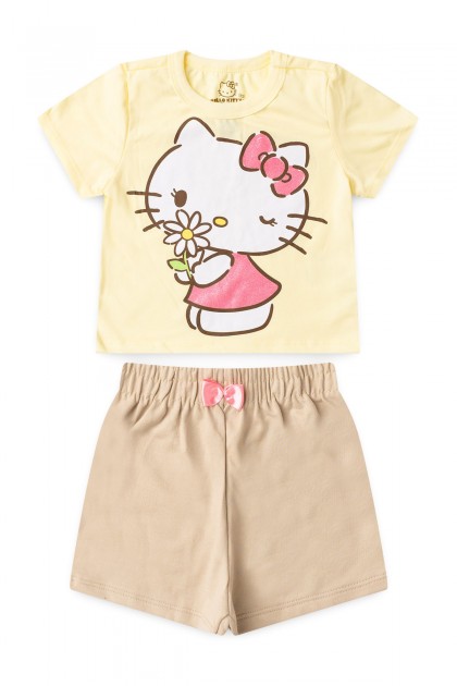 Conjunto Feminino Infantil Aroma da Flor - Hello Kitty