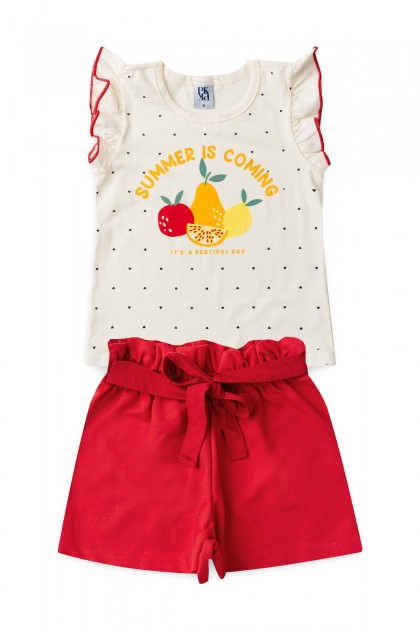 Conjunto Infantil Feminino Frutas do Verão