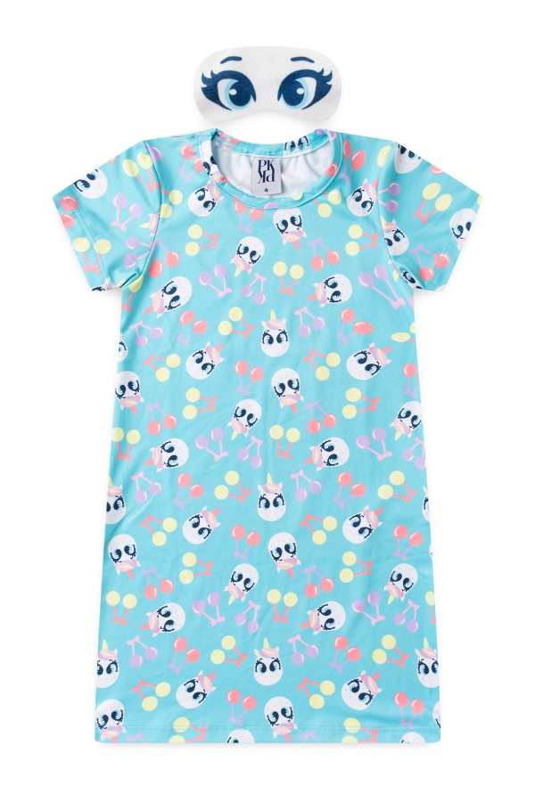 Pijama Vestido Infantil Pequenos Unicórnios