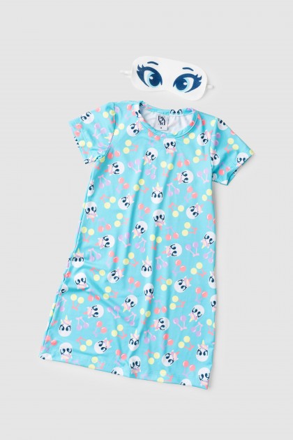 Pijama Vestido Infantil Pequenos Unicórnios