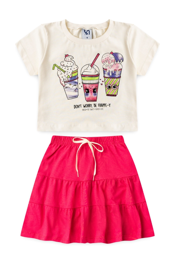 Conjunto Infantil Feminino Doce Milkshake