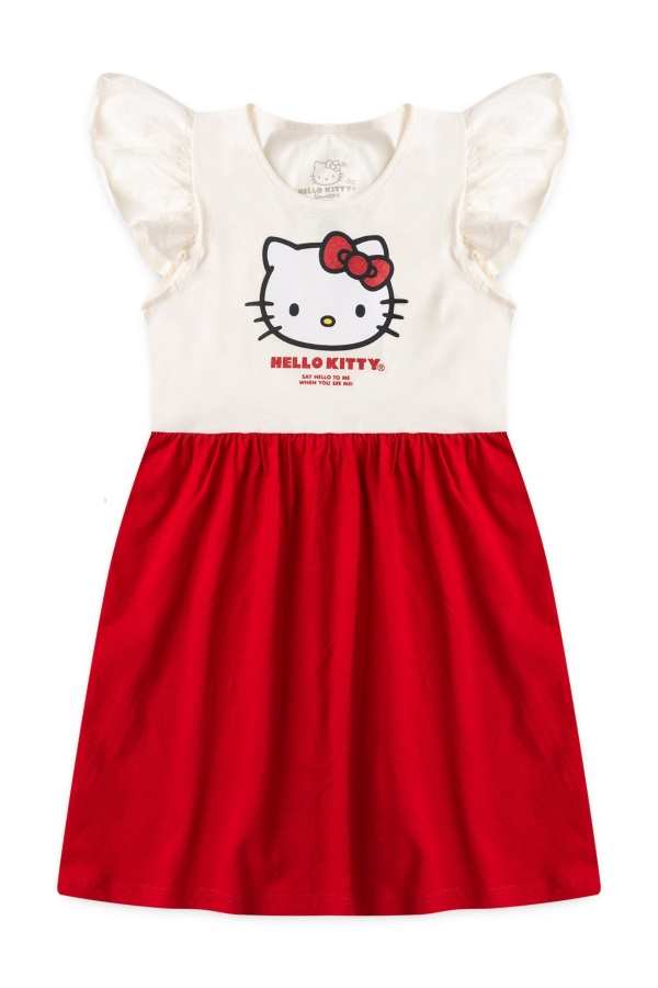 Vestido Feminino Infantil Dizer Olá - Hello Kitty