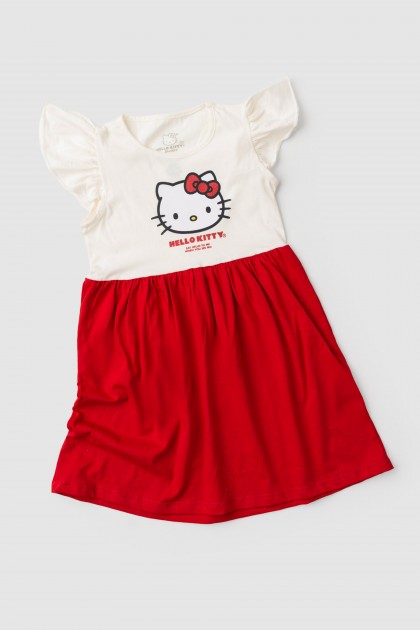 Vestido Feminino Infantil Dizer Olá - Hello Kitty